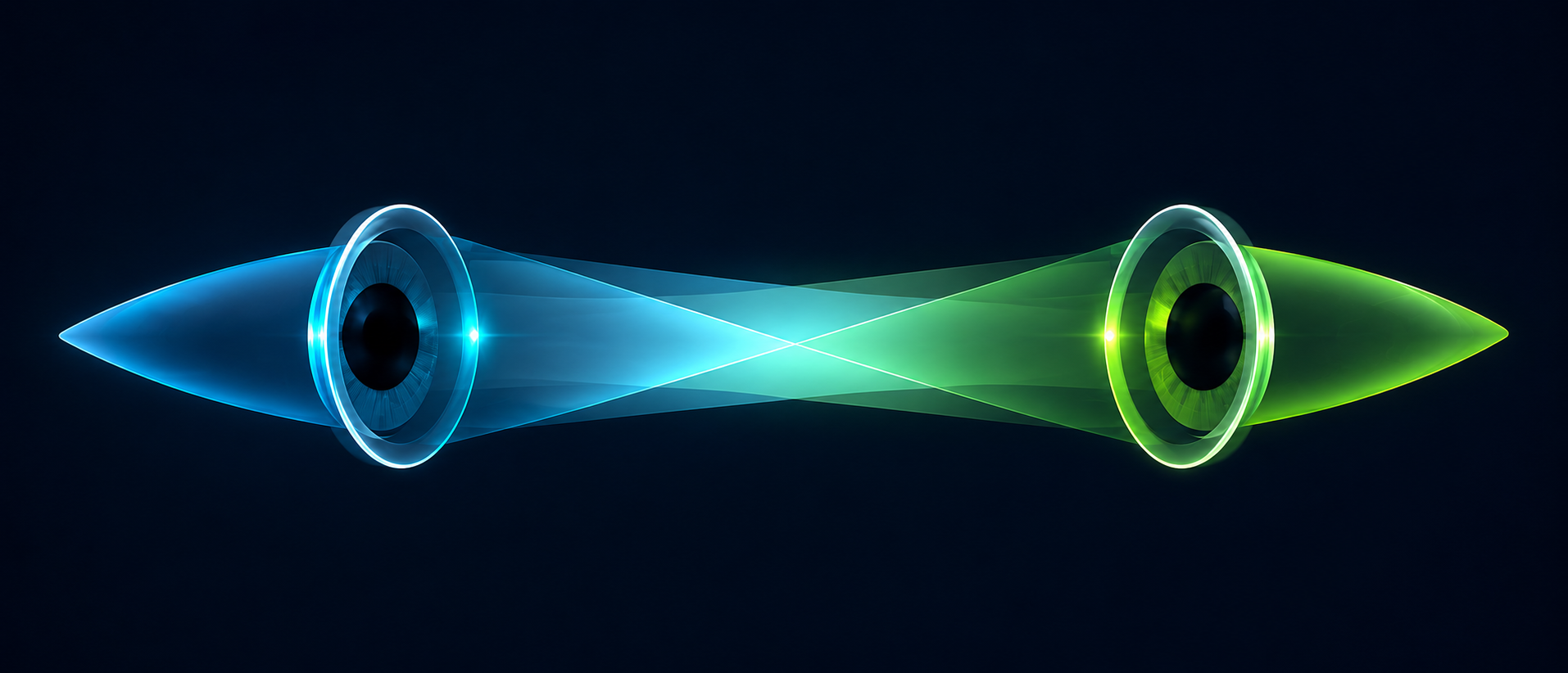 Schematische Darstellung der Laser Blended Vision mit optimiertem Fern- und Nahbereich